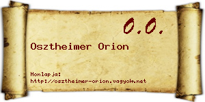 Osztheimer Orion névjegykártya